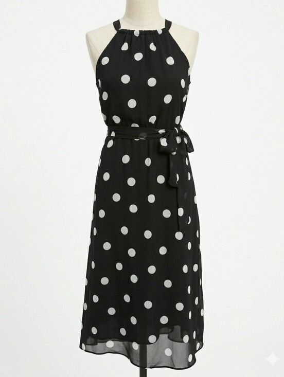 Banana Republic Dresses & Skirts - Banana Republic Black White Polka Dot Halter Midi Dress Size 2